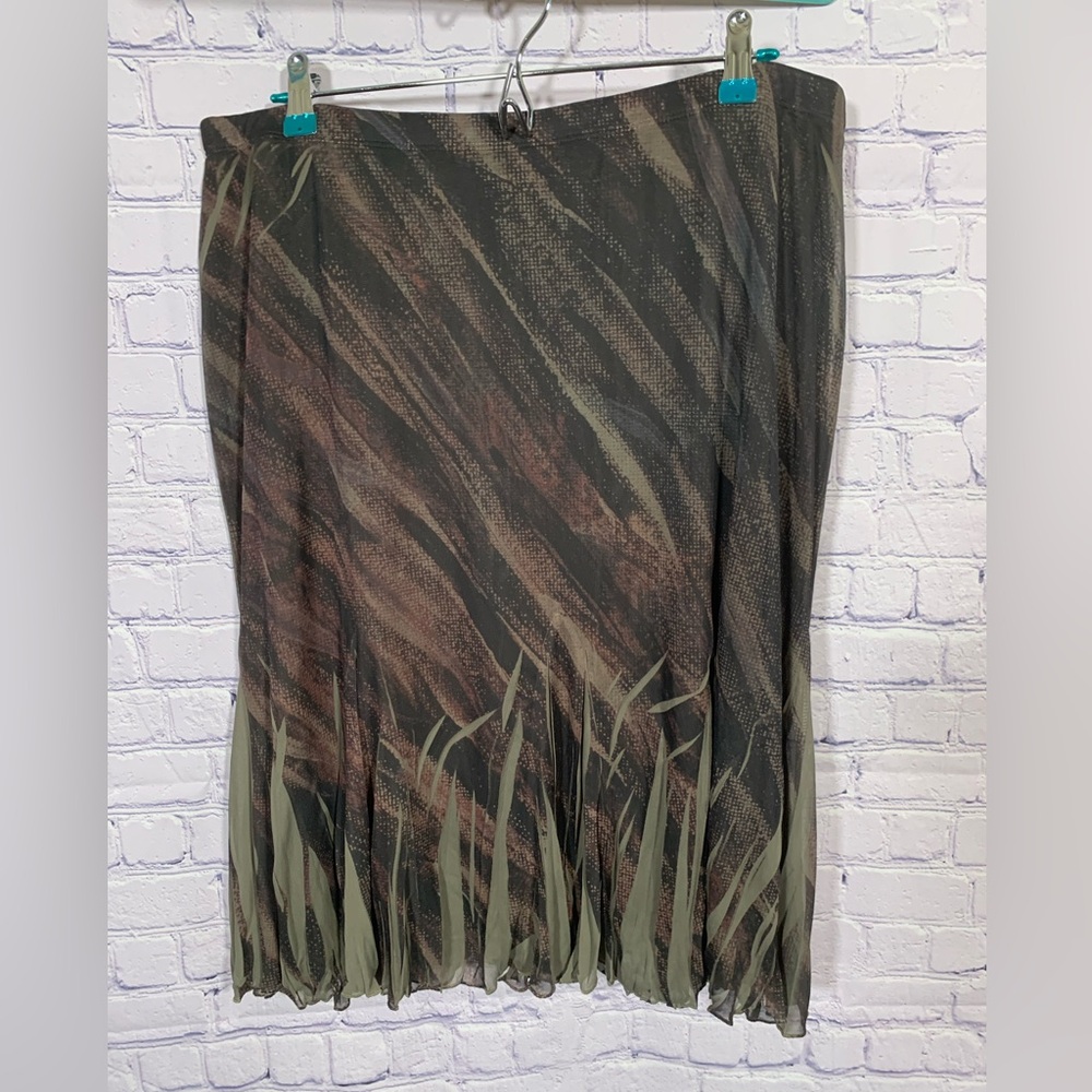 Coldwater Creek Womens Knee Length Slip Skirt Sz L Green Fairy Grunge Whimsigoth